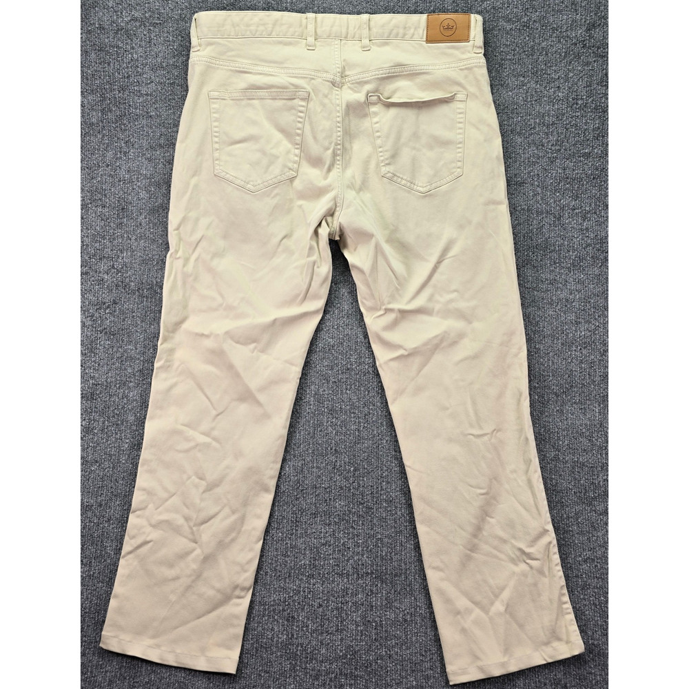 Peter Millar Pants Mens 34x27 Khaki Ultimate Sateen 5 Pocket Stretch Golf Chinos - Picture 2 of 8